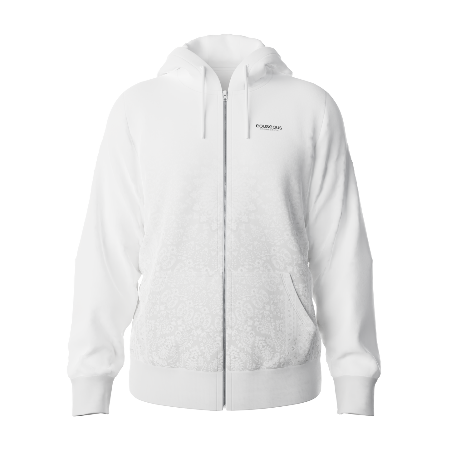 White Zip Hoodie