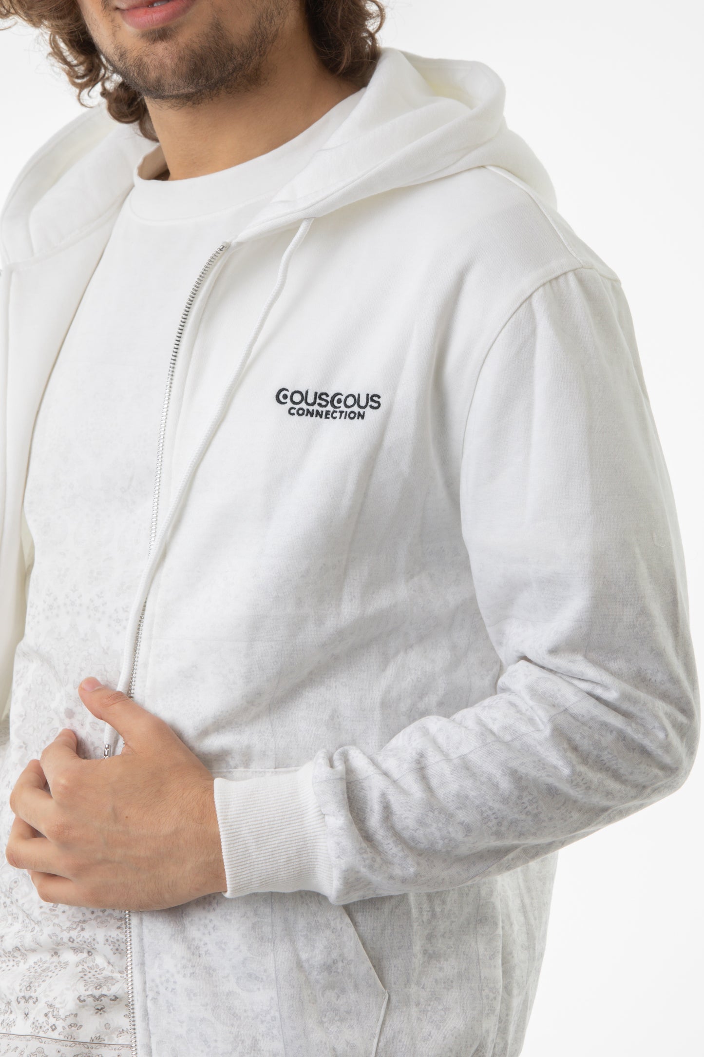 White Zip Hoodie