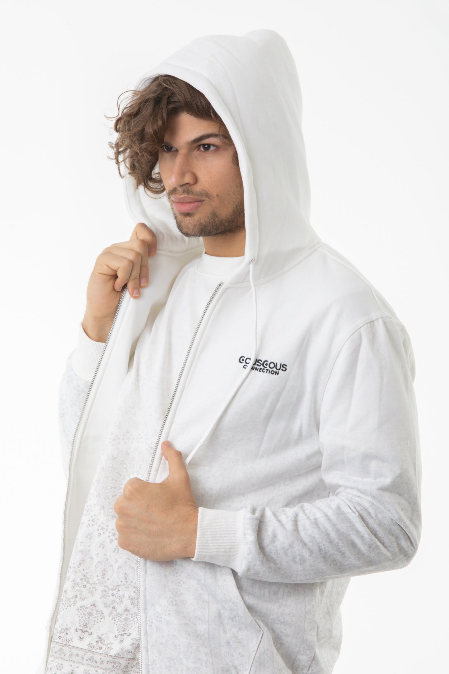 White Zip Hoodie