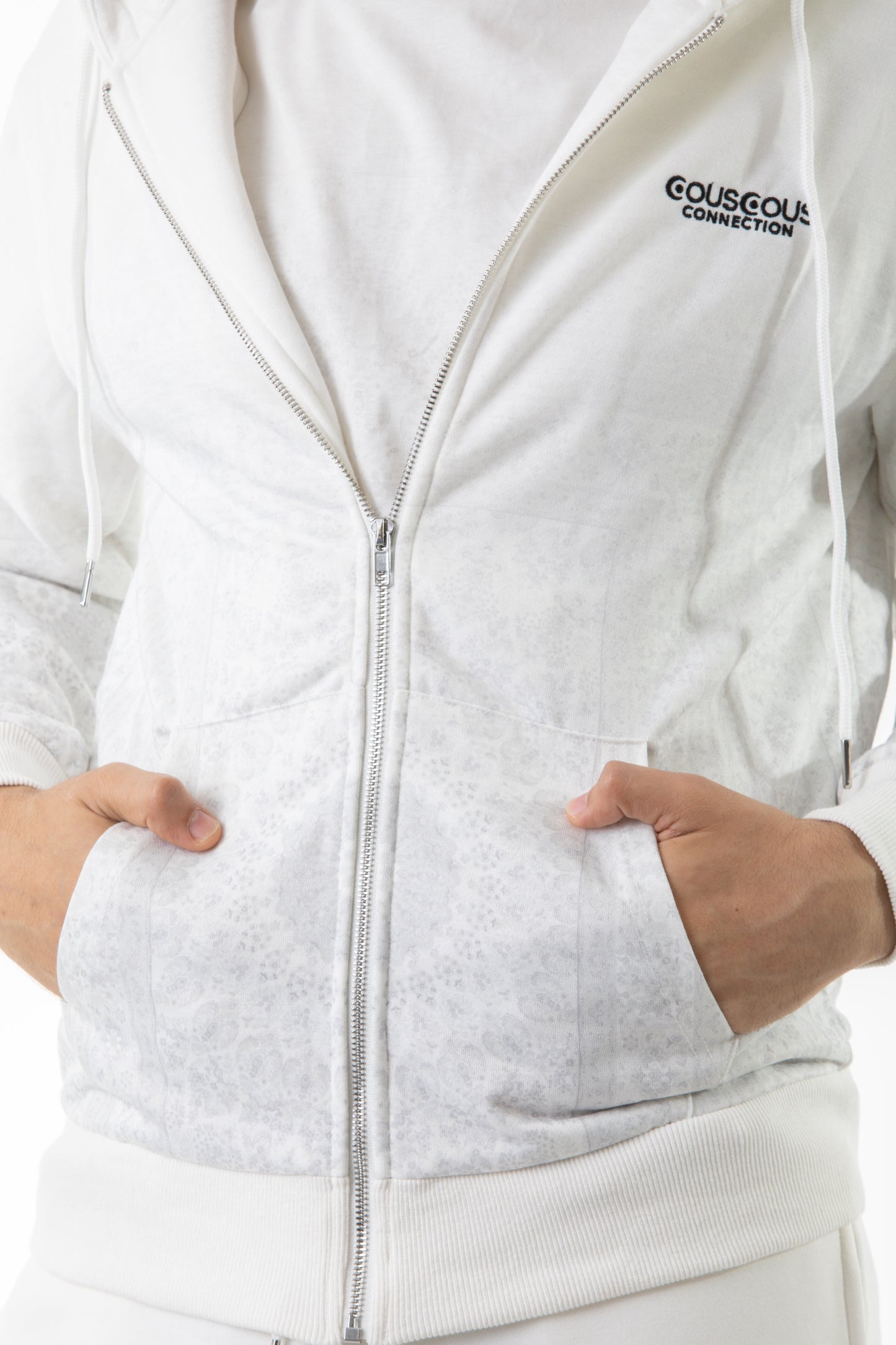 White Zip Hoodie